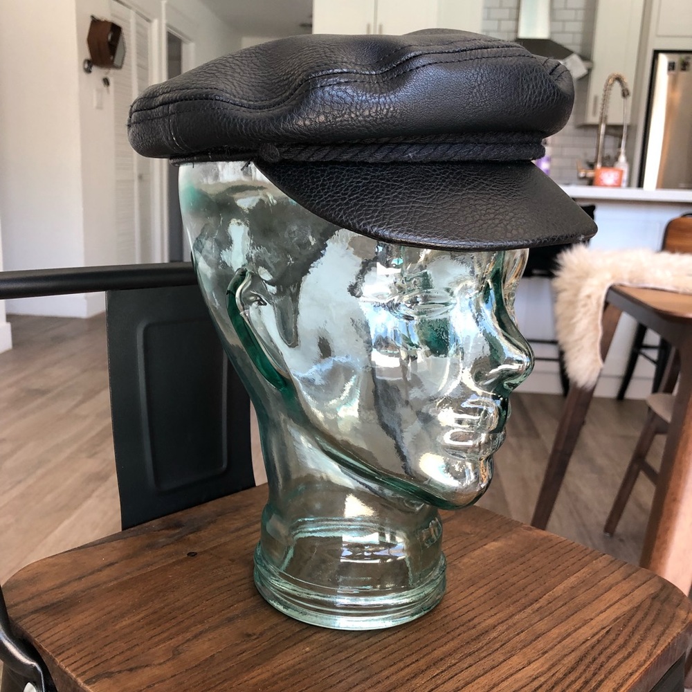 Black Brixton Vegan Leather Fiddler Cap